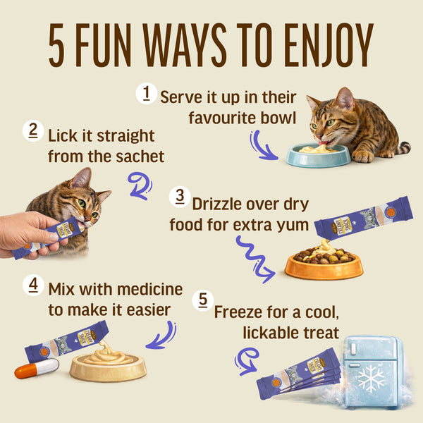 Creamy Snacks Duck with Caviar - Cat Treats - Set Of 5x30g