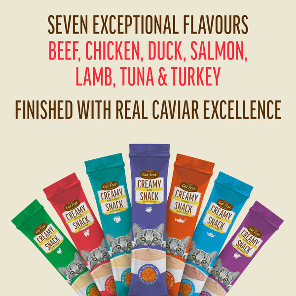 Creamy Snacks Beef with Caviar - Cat Treats - Set Of 5x30g