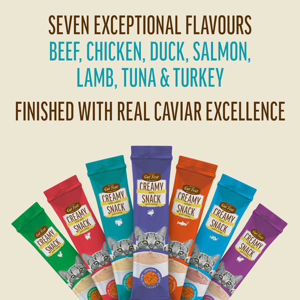Creamy Snacks Turkey with Caviar - Cat Treats - Set Of 5x30g