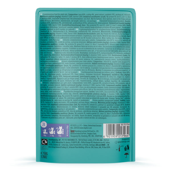 Tuna with scallop in tender jelly / MEAL No 4 - Cat Wet Food - Set Of 12x50g