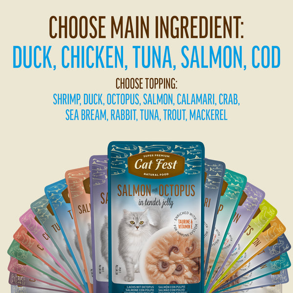 Chicken With Salmon In Tender Jelly - Cat Wet Food - Set Of 12x70g