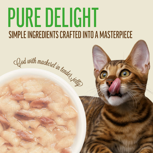 Cod with Mackerel In Tender Jelly - Cat Wet Food - Set Of 12x70g