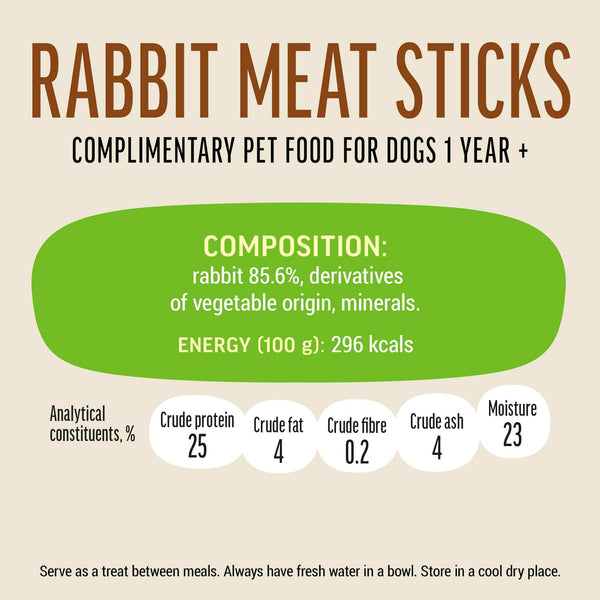 Rabbit Meat Sticks - Dog Treats - Set Of 5x45g - Pet Fest