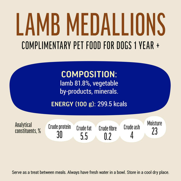 Lamb Medallions - Dog Treats For Small Breeds - Set Of 5x55g - Pet Fest