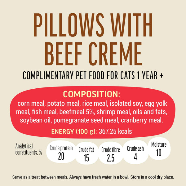 Pillows With Beef Creme - Cat Treats - Set Of 5x30g - Pet Fest