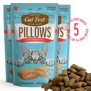 Pillows With Beef Creme - Cat Treats - Set Of 5x30g - Pet Fest