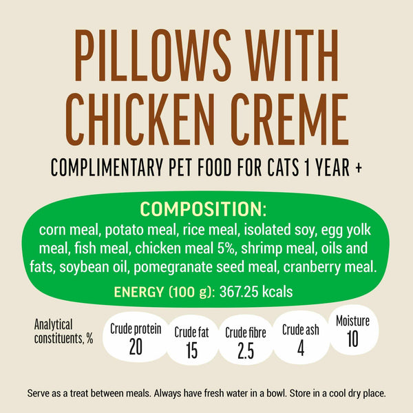 Pillows With Chicken Creme - Cat Treats - Set Of 5x30g - Pet Fest