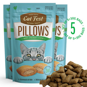 Pillows With Chicken Creme - Cat Treats - Set Of 5x30g - Pet Fest