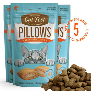Pillows With Shrimp Creme - Cat Treats - Set Of 5x30g - Pet Fest