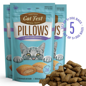 Pillows With Crabe Creme - Cat Treats - Set Of 5x30g - Pet Fest