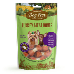 Turkey Meat Bones - Dog Treats For Small Breeds - Set Of 5x55g - Pet Fest