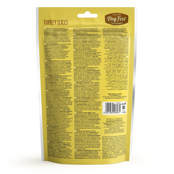 Turkey slices - Dog Treats - Set Of 5x90g - Pet Fest