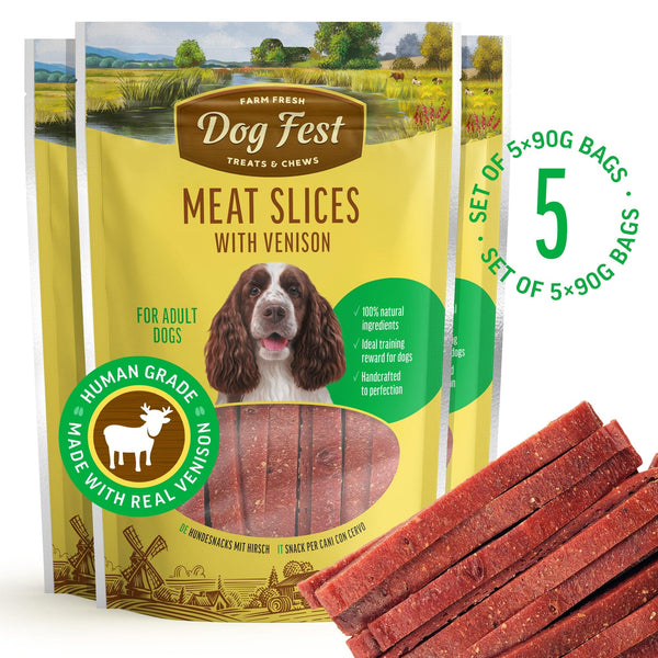 Meat Slices With Venison - Dog Treats - Set Of 5 - Pet Fest