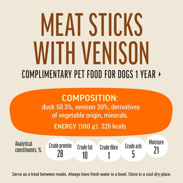 Meat Sticks With Venison - Dog Treats - Set Of 5x45g - Pet Fest