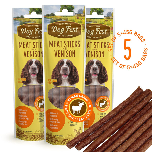 Meat Sticks With Venison - Dog Treats - Set Of 5x45g - Pet Fest