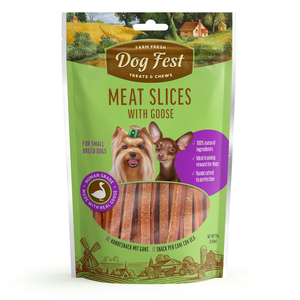 Meat Slices With Goose - Dog Treats For Small Breeds - Set Of 5x55g - Pet Fest