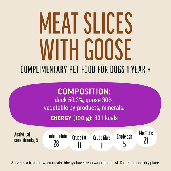 Meat Slices With Goose - Dog Treats For Small Breeds - Set Of 5x55g - Pet Fest