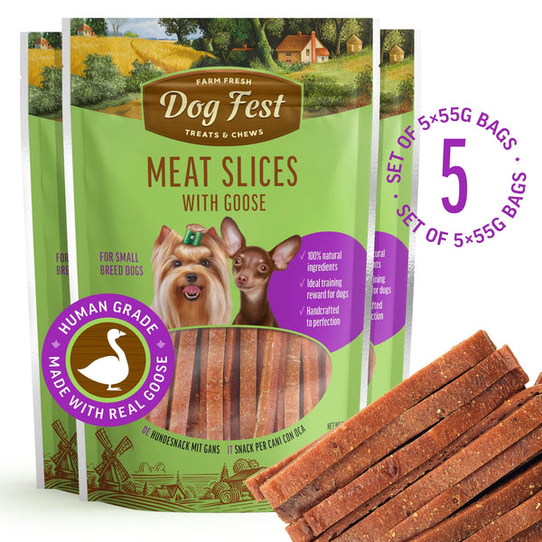 Meat Slices With Goose - Dog Treats For Small Breeds - Set Of 5x55g - Pet Fest