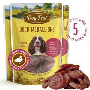 Duck Medallions - Dog Treats - Set Of 5x90g - Pet Fest