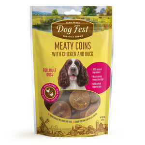 Meaty Coins With Chicken And Duck - Dog Treats - Set Of 5x90g - Pet Fest