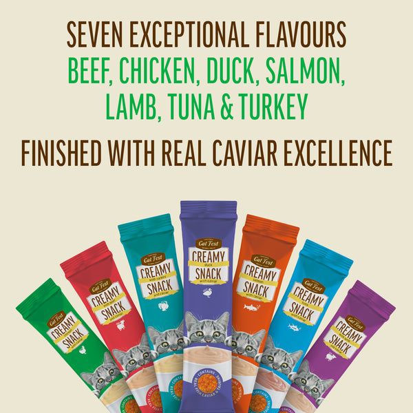 Creamy Snacks Chicken with Caviar - Cat Treats - Set Of 5x30g