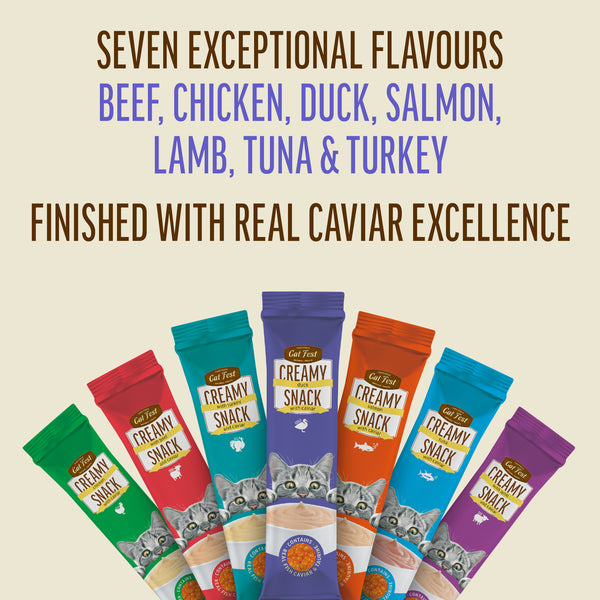 Creamy Snacks Duck with Caviar - Cat Treats - Set Of 5x30g