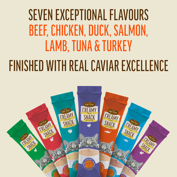 Creamy Snacks Salmon with Caviar - Cat Treats - Set Of 5x30g