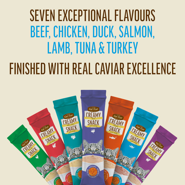 Creamy Snacks Tuna with Caviar - Cat Treats - Set Of 5x30g