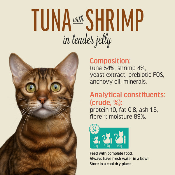 Tuna With Shrimp In Tender Jelly - Cat Wet Food - Set Of 12x70g