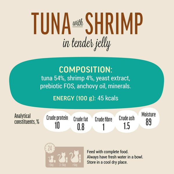 Tuna With Shrimp In Tender Jelly - Cat Wet Food - Set Of 12x70g - Pet Fest