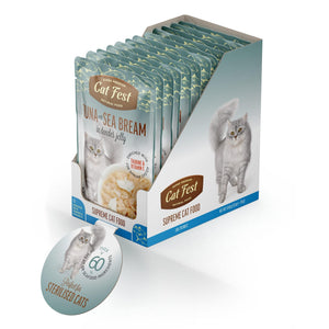 Tuna With Sea Bream In Tender Jelly - Cat Wet Food - Set Of 12x70g - Pet Fest
