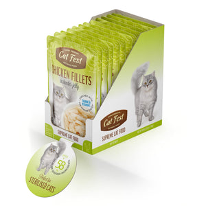 Chicken Fillets In Tender Jelly - Cat Wet Food - Set Of 12x70g - Pet Fest