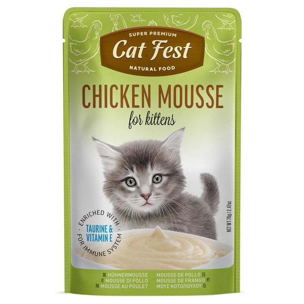 Chicken Mousse for Kittens - Cat Wet Food - Set Of 12x70g - Pet Fest