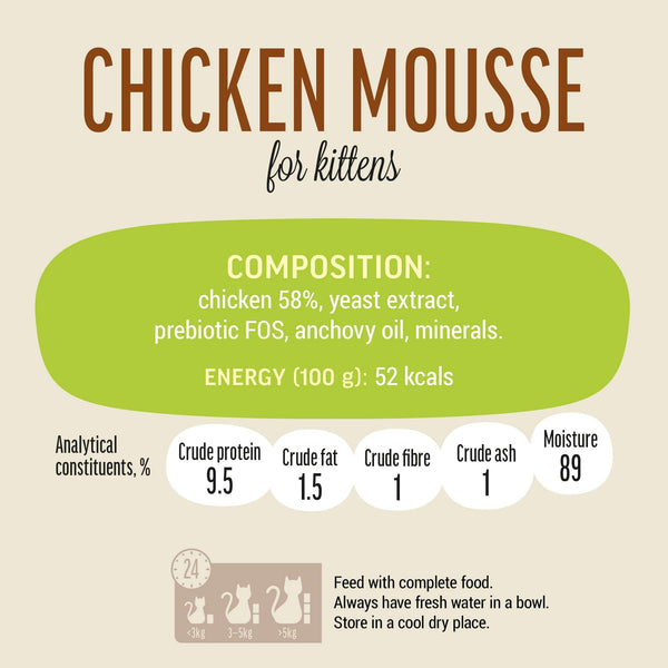 Chicken Mousse for Kittens - Cat Wet Food - Set Of 12x70g - Pet Fest
