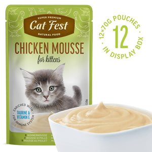 Chicken Mousse for Kittens - Cat Wet Food - Set Of 12x70g - Pet Fest