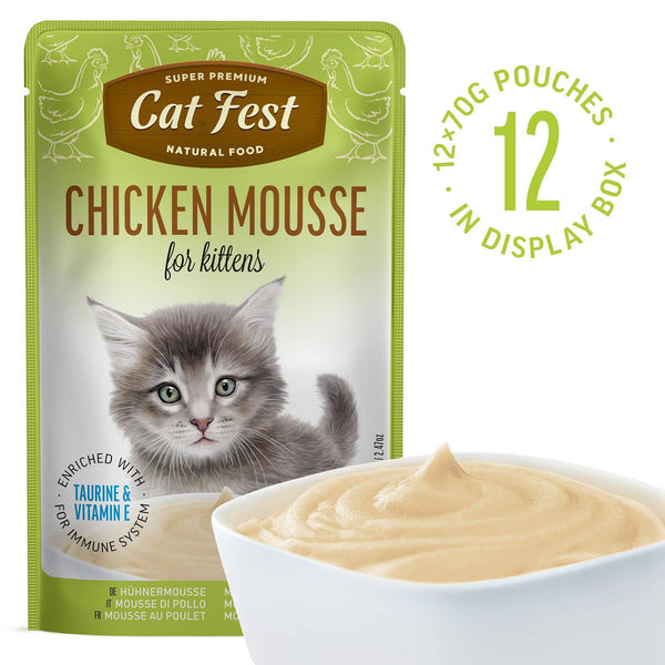 Chicken Mousse for Kittens - Cat Wet Food - Set Of 12x70g - Pet Fest