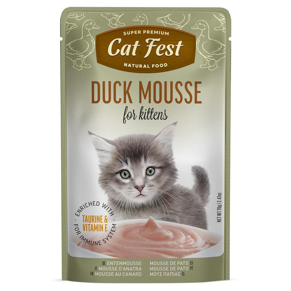 Duck Mousse for Kittens - Cat Wet Food - Set Of 12x70g - Pet Fest