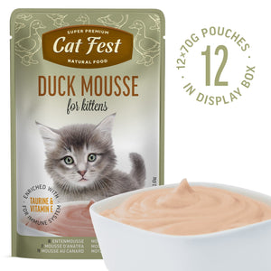 Duck Mousse for Kittens - Cat Wet Food - Set Of 12x70g - Pet Fest