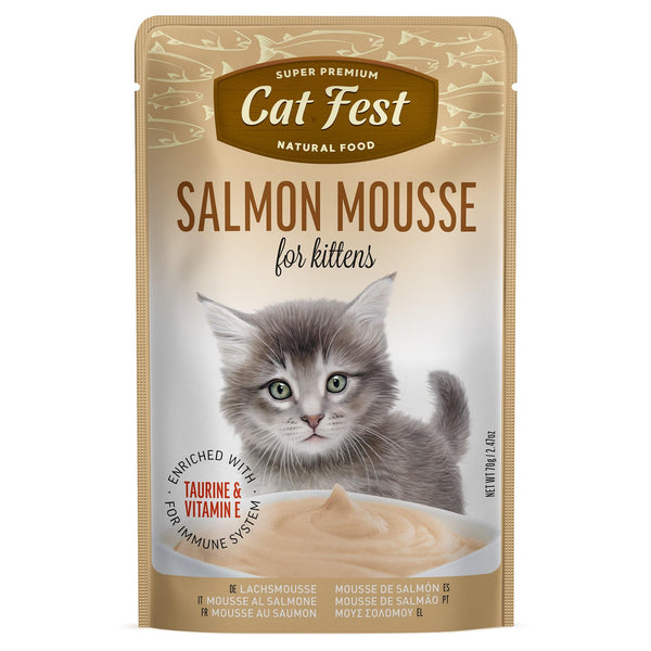 Salmon Mousse for Kittens - Cat Wet Food - Set Of 12x70g - Pet Fest