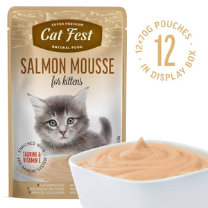 Salmon Mousse for Kittens - Cat Wet Food - Set Of 12x70g - Pet Fest