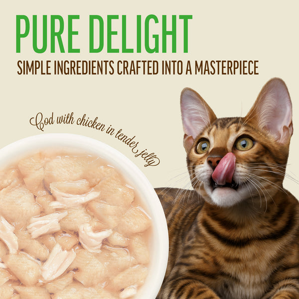 Cod with Chicken In Tender Jelly - Cat Wet Food - Set Of 12x70g