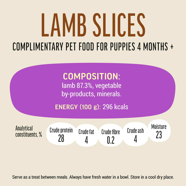 Lamb Slices - Dog Treats For Puppies - Set Of 5x90g - Pet Fest