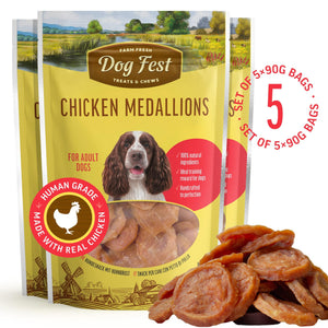 Chicken Medallions - Dog Treats - Set Of 5x90g - Pet Fest