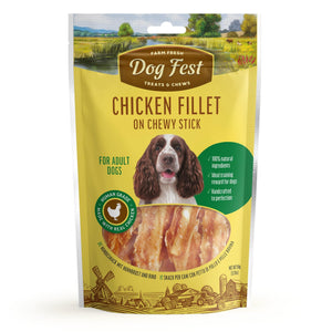 Chicken Fillet On Chewy Stick - Dog Treats - Set Of 5x90g - Pet Fest