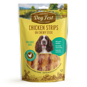 Chicken Strips On Chewy Stick - Dog Treats - Set Of 5 - Pet Fest