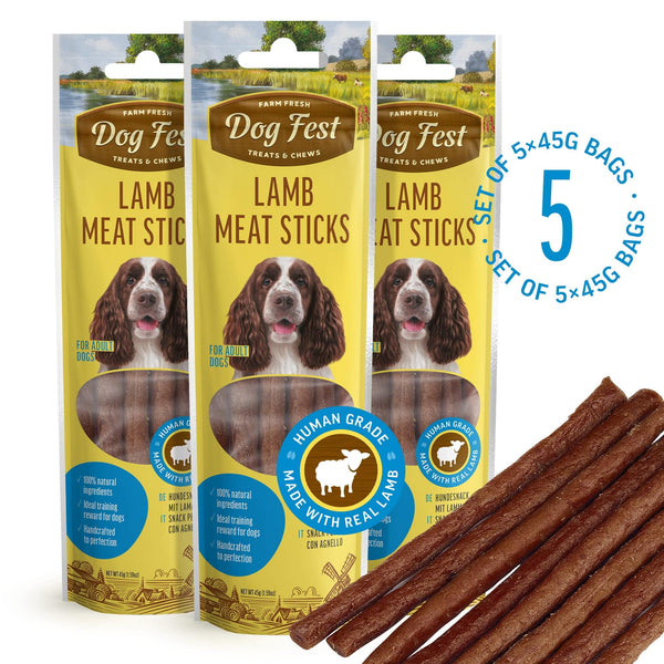 Lamb Meat Sticks - Dog Treats - Set Of 5x45g - Pet Fest