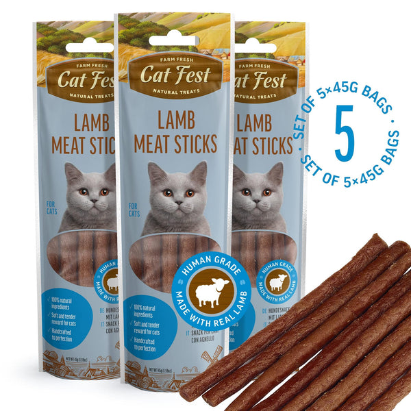 Lamb Meat Sticks - Cat Treats - Set Of 5x45g - Pet Fest