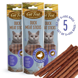 Duck Meat Sticks - Cat Treats - Set Of 5x45g - Pet Fest