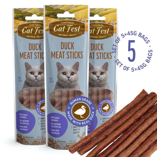 Duck Meat Sticks - Cat Treats - Set Of 5x45g - Pet Fest