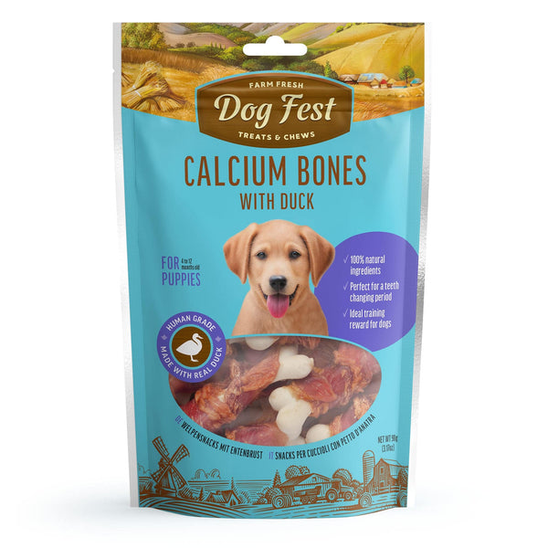 Dog Fest - Natural puppy treats - Calcium Bones With Duck